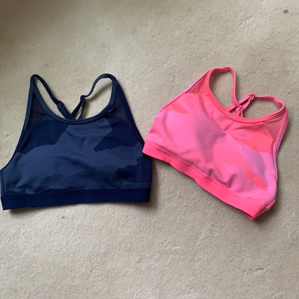 2 Camo printed cross back bras